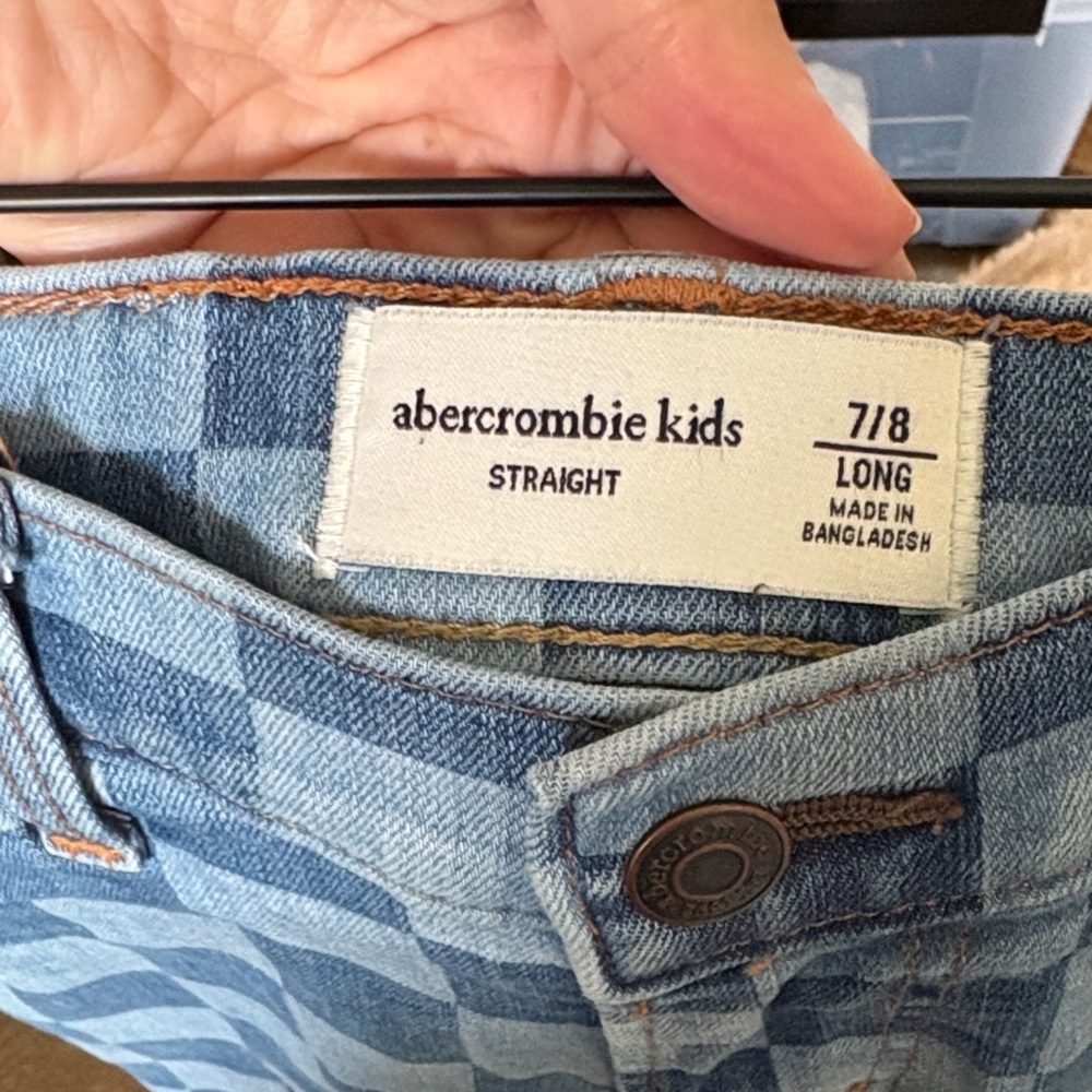 Abercrombie Kids Light Blue Plaid Jeans